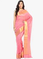 Avishi Pink Embroidered Cotton Blend Saree