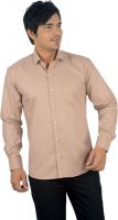 Baaamboos Men's Solid Formal Brown Shirt