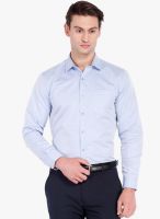 Black Coffee Blue Solid Slim Fit Formal Shirt