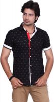 Bleu Men's Printed Casual Black Shirt