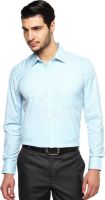 British Club Men's Checkered Formal Blue Shirt