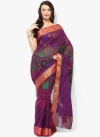 Bunkar Purple Embellished Saree