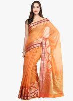 Bunkar Rust Printed Cotton Blend Saree