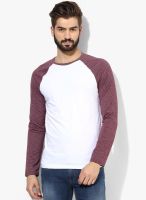 Burton Purple Solid Round Neck T-Shirt