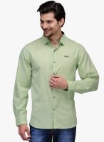 Canary London Green Solid Slim Fit Casual Shirt