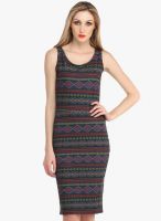 Cottinfab Multicoloured Printed Bodycon Dress