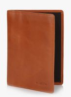 Da Milano Orange Leather Passport Case Wallet