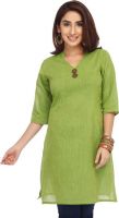 Enah Solid Women's A-line Kurta(Green)