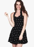Faballey Black Colored Printed Shift Dress