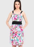 Femenino Multicoloured Printed Skater Dress