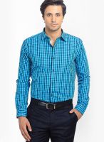 Genesis Checks Aqua Blue Formal Shirt