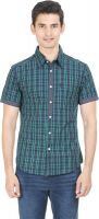 Global Nomad Men's Checkered Casual Dark Blue, Green Shirt