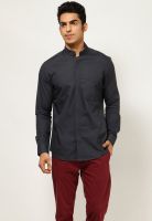 I Know Full Sleeve Solid Grey Shirt