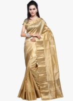 Inddus Golden Solid Saree