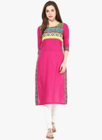 Indidori Pink Printed Kurta