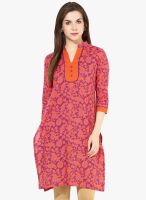 Indidori Purple Printed Kurtis & Kurtas