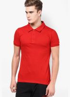 Inkovy Red Solid Polo T-Shirts