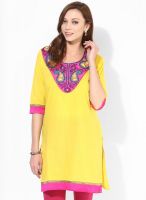 Jaipur Kurti Yellow Solid Kurtis