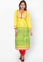 Jashn Yellow Printed Kurtis