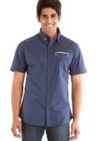 Jogur Navy Blue Casual Shirts