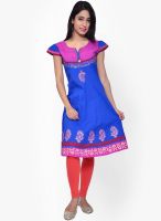 Juniper Navy Blue Embroidered Kurtis