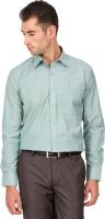 Kanva Men's Solid Formal Green Shirt
