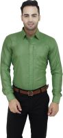 LEAF Men's Solid Formal Light Green Shirt