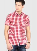 Lee Red Check Slim Fit Casual Shirt