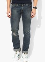 Levi's Blue Washed Slim Fit Jeans (511)