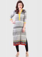 Libas Cream Printed Kurtas