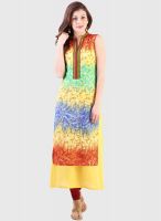 Libas Yellow Printed Kurta