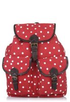 MB Red Polka Canvas Backpack