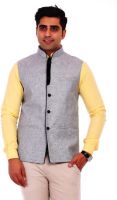 M S Creation Sleeveless Self Design Men's Jacket
