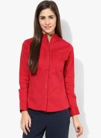 Park Avenue Red Solid Shirt