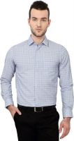 Peter England Men's Checkered Formal Blue Shirt