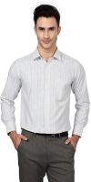 Peter England Men's Checkered Formal White Shirt