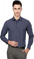 Peter England Men's Checkered Formal Dark Blue Shirt