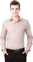 Peter England Men's Solid Formal Beige Shirt