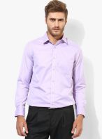 Peter England Purple Solid Regular Fit Formal Shirt