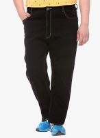 Pluss Black Low Rise Regular Fit Jeans