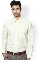 Protext Men's Solid Formal Yellow Shirt