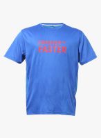 Puma Blue Printed Round Neck T-Shirt