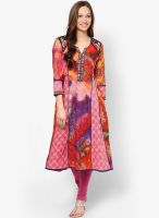 Rain & Rainbow Orange Printed Kurtas