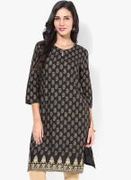 Rangmanch By Pantaloons Black Printed Kurta