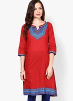 Rangriti Red Solid Kurtis