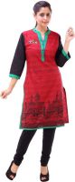 Rash Collection Printed Women's Straight Kurta(Red)