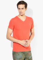 Riot Jeans Red Printed V Neck T-Shirt