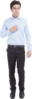Riwas Collection Men's Striped Formal Blue, Green Shirt