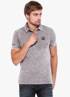 Rookies Grey Solid Polo T-Shirt