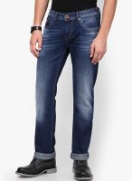 Rookies Washed Blue Slim Fit Jeans